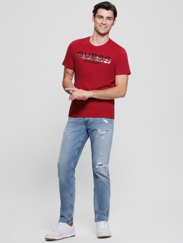 Guess green and red 2025 shirt