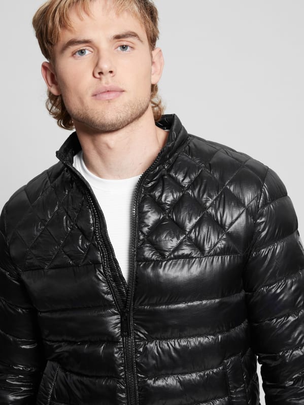 Guess black bubble jacket discount