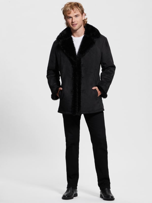 Ian Faux Suede Coat GUESS