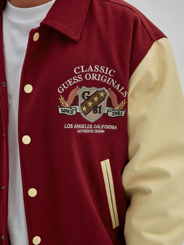 Guess letterman jacket cheap