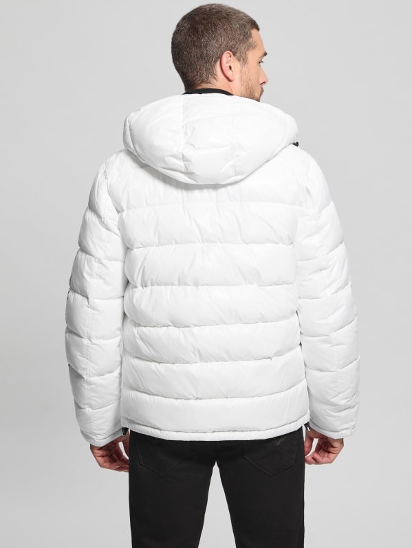 Shiny Hooded Puffer Jacket | GUESS