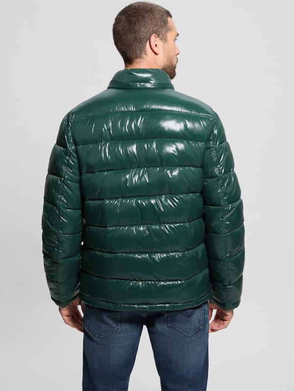 Shiny Hooded Puffer Jacket | GUESS
