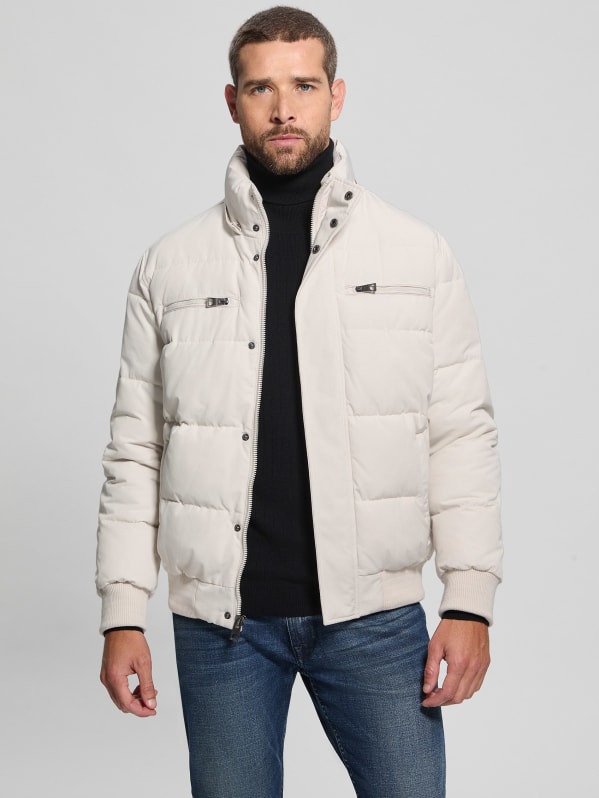 Guess white puffer coat discount