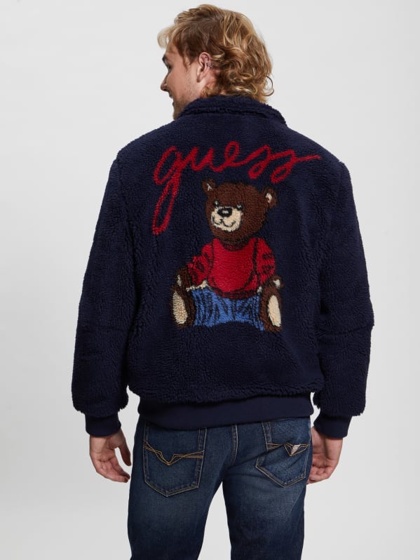 Teddy Bear Bomber Jacket - Blue