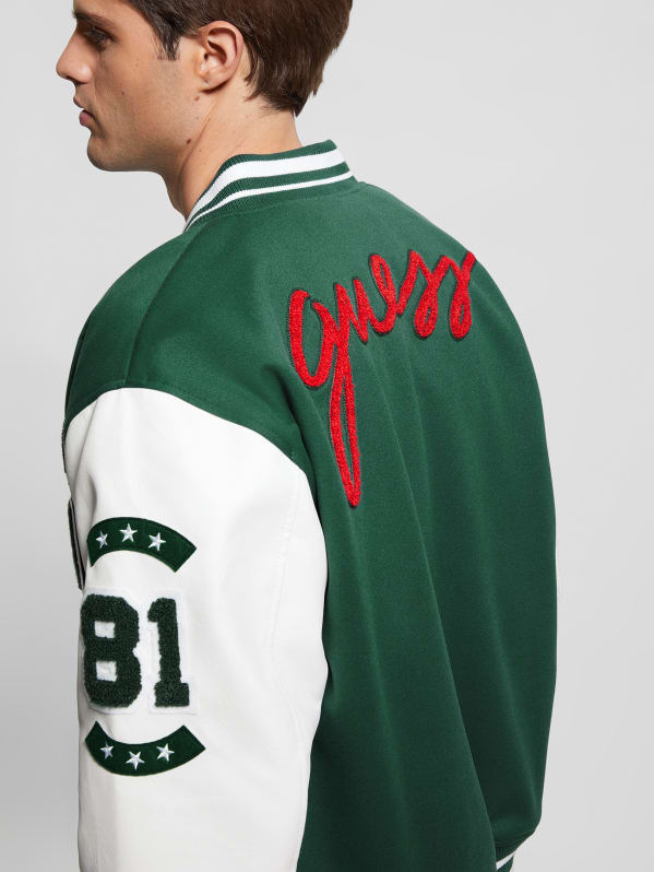 Champion Varsity Baseball Jacket In Green