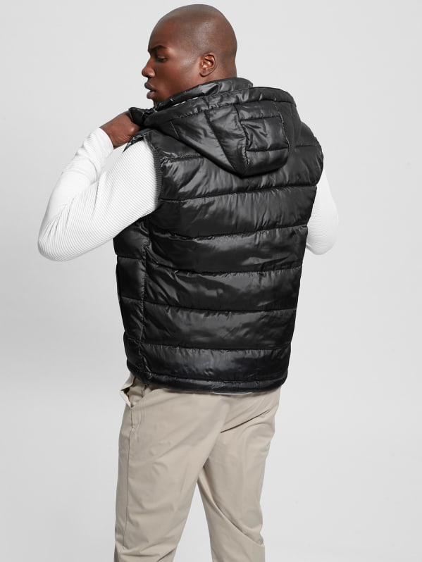 Goose down clearance vest with hood