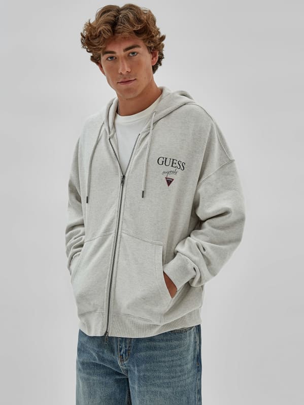 Guess grey hoodie hot sale