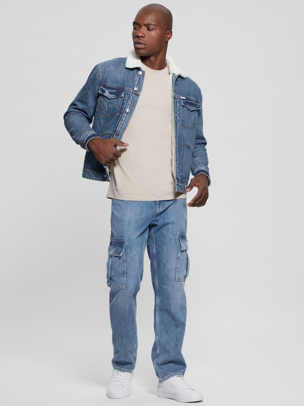 Guess sherpa denim jacket sale