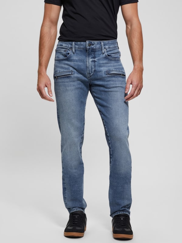 GUESS Eco Finnley Zippered Tapered Jeans Black 34