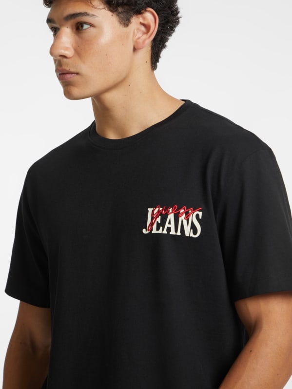 Tee shirt a logo mixte sur la poitrine GUESS Canada