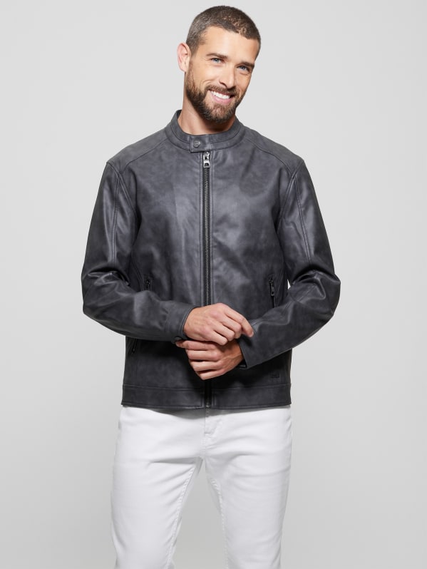 Guess genuine leather jacket best sale