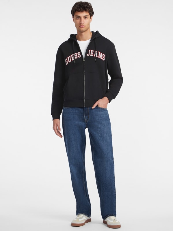Chenille Patch Zip Up Hoodie GUESS Canada