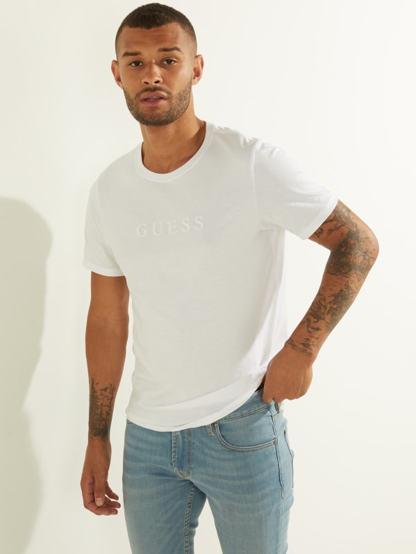 Mens white guess t shirt outlet