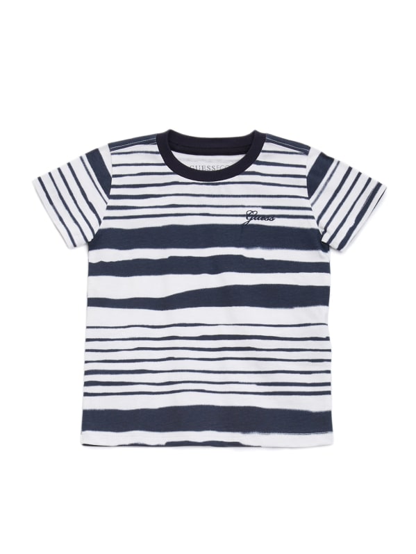 Guess striped t shirt black and white hotsell