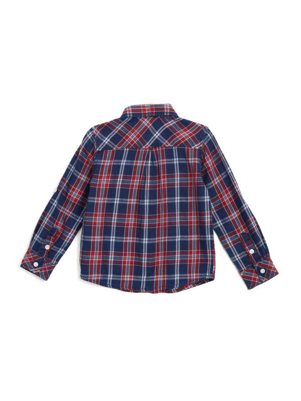 GUESS Boys Blue Red Checked Shirt