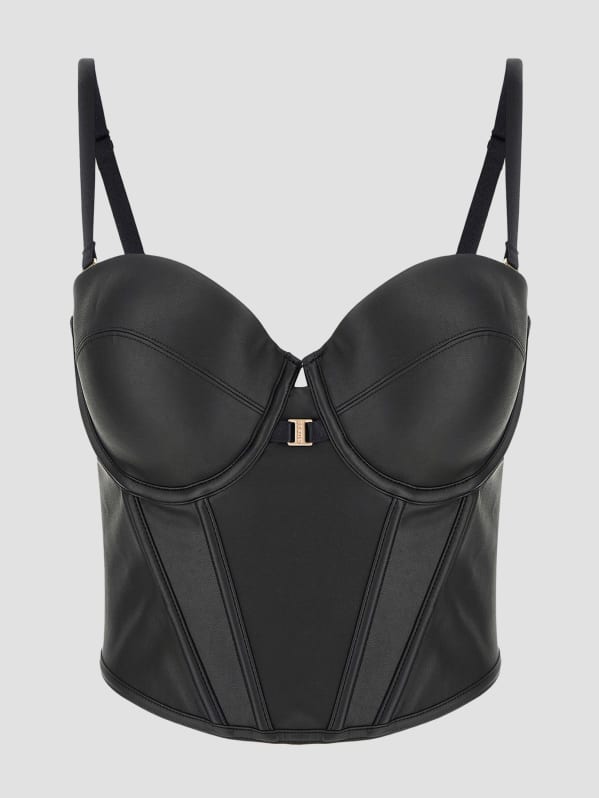 出産祝い Faux-Leather Tania Padded GUESS | Bustier トップス