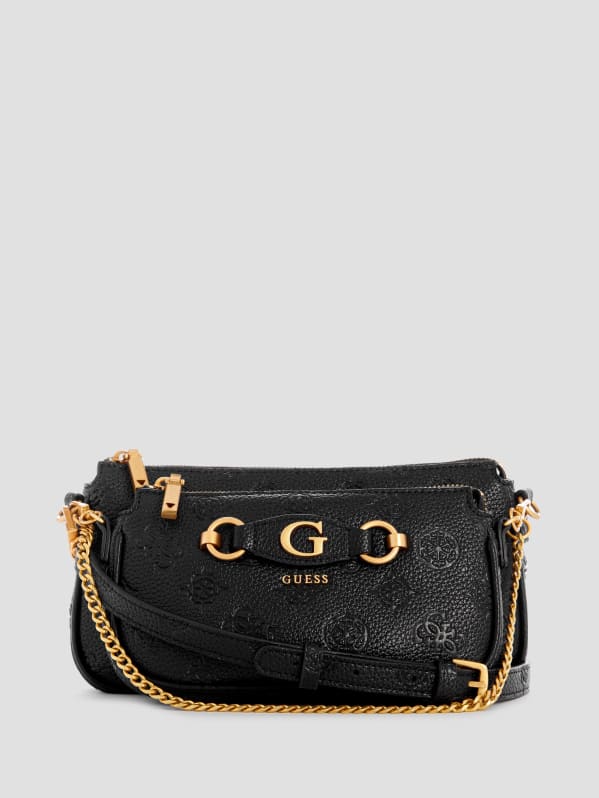 Guess arie double pouch crossbody black best sale