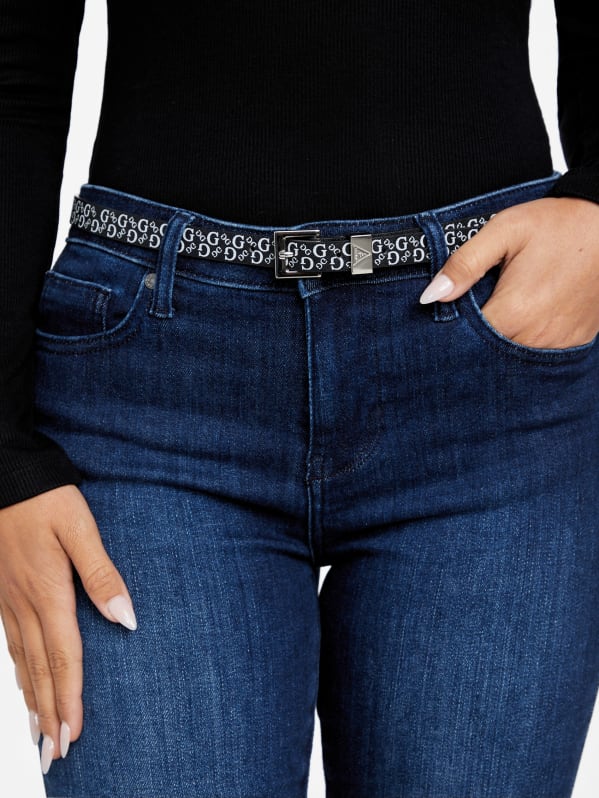 Factory Logo Skinny Belt 2 pack Black M