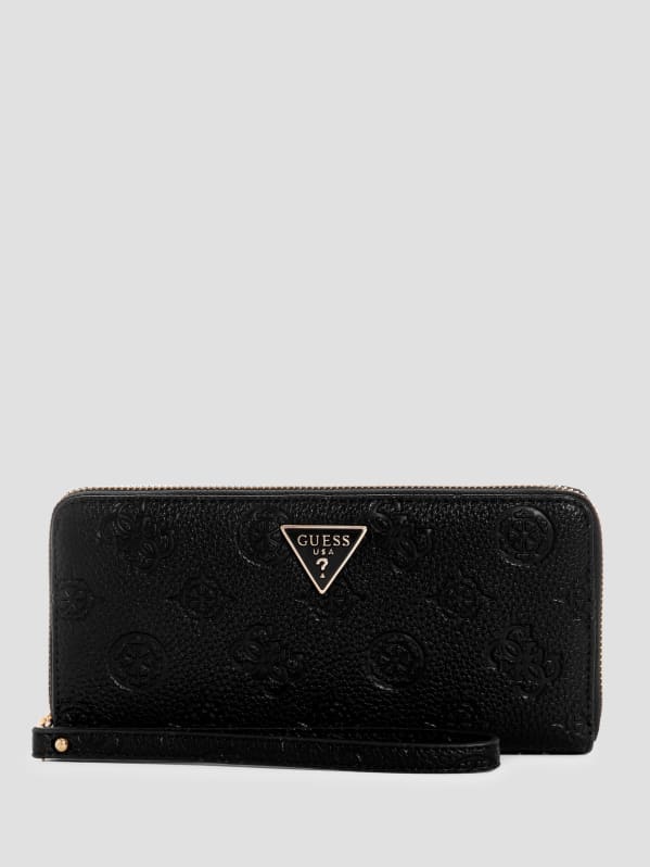 GUESS Cresidia Large Zip around Wallet Black One Size