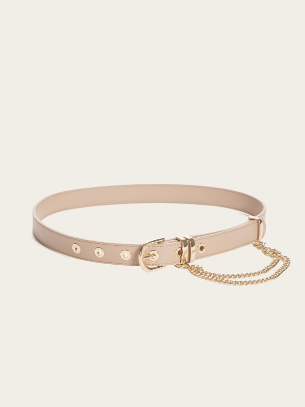 Leather and hotsell chain belt