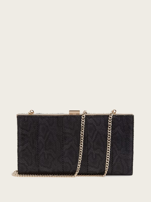 Black hard clutch bag shop