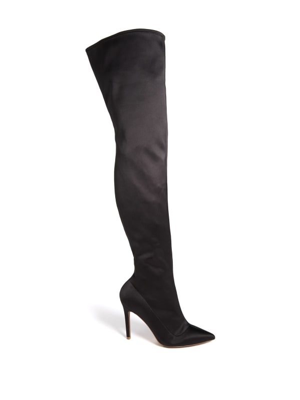 Guess black thigh high boots hotsell