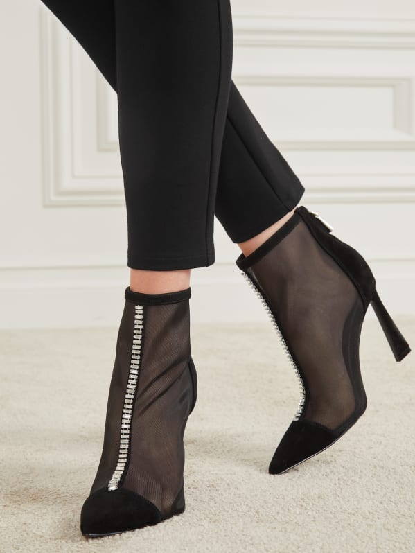 Black mesh boots hotsell