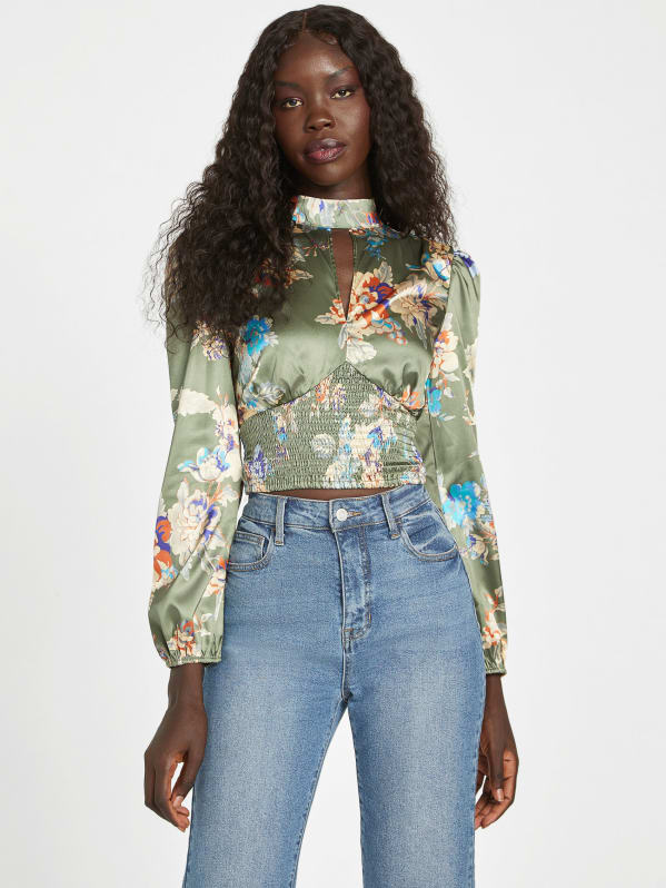 Cabrera Mock-Neck Top | GUESS Factory