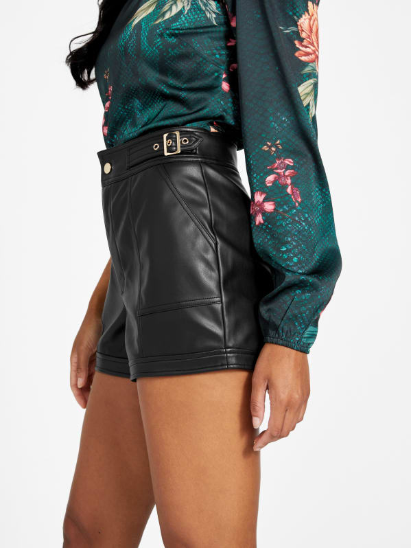 Casia Faux-Leather Shorts