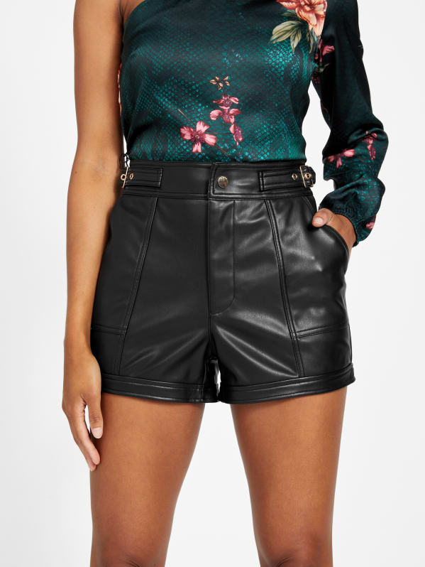 Casia Faux-Leather Shorts | GUESS Factory