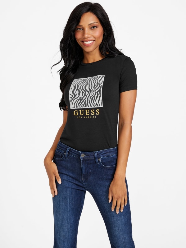 Adeline Printed Box Graphic Tee GUESS Factory