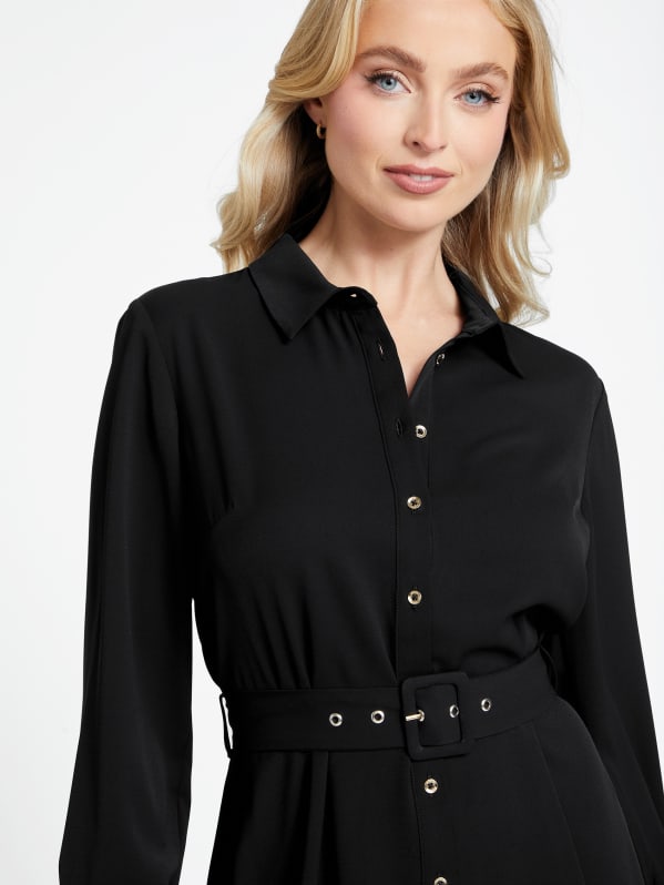 Micol Woven Shirtdress | GUESS Factory