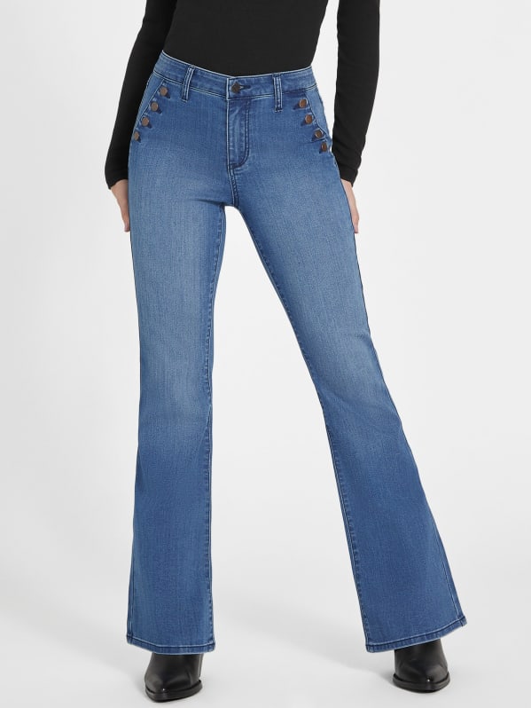 Wyatt Mid-Rise Sailor Flare Jeans | GUESS Factory