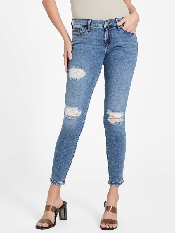 Générique Pantalon Fuseau Femme Trou Long Denim Pantalon Gradient Slim  régulier Jeans lavés Femmes Ripped Sexy Plus Grand Pantalon Pantalon Fuseau