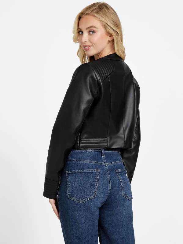 Leann Faux Leather Jacket GUESS Factory