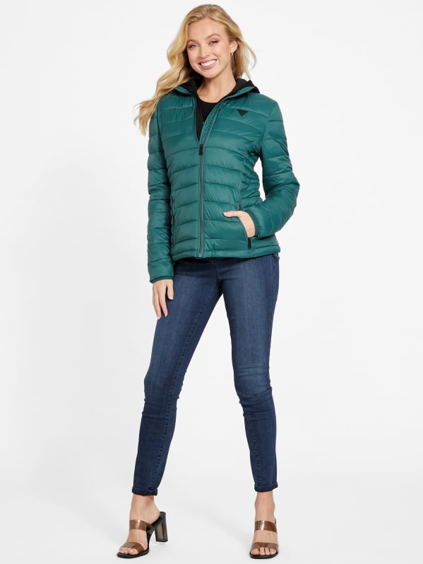 Blue guess puffer coat best sale