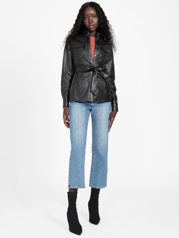Marque Faux Leather Jacket GUESS Factory