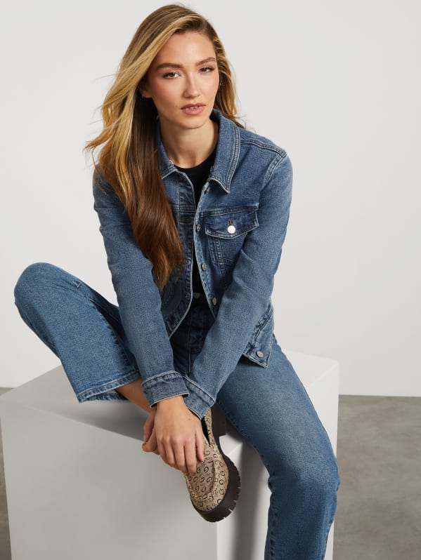 Eco Stella Hooded Denim Jacket | GUESS Factory