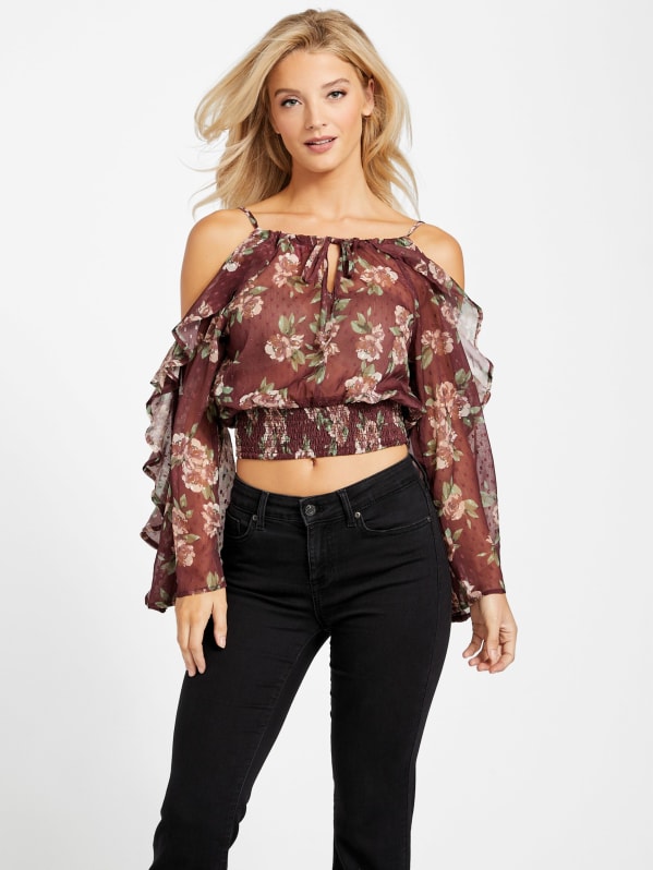 Guess cold hot sale shoulder top