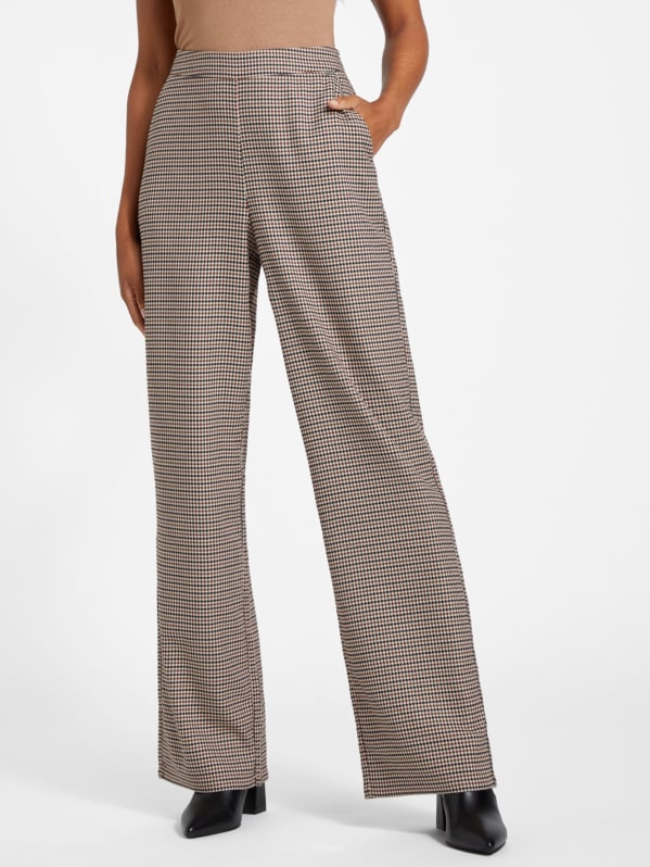 Ines Houndstooth Palazzo Pants GUESS Factory Ca
