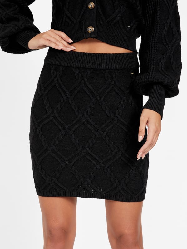 Kathy Diamond Cable Knit Skirt GUESS Factory Ca