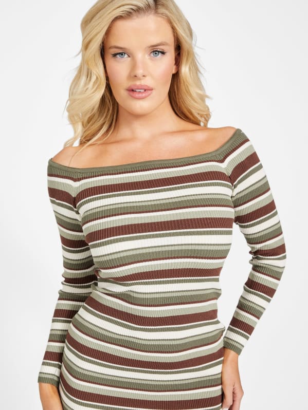 Marian Striped Sweater Dress GUESS Factory