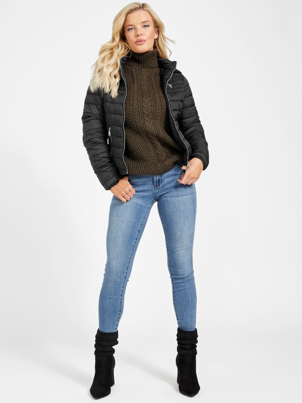 GUESS Women's Plus Size Hooded Puffer Coat - Macy's