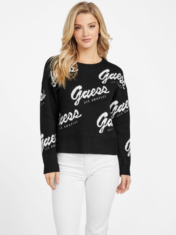 Guess sweater logo discount