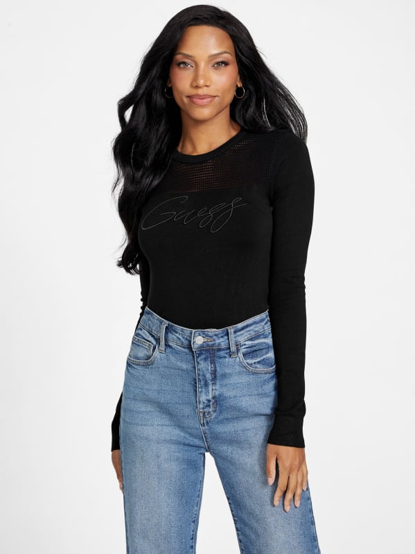 Mesh sweater discount