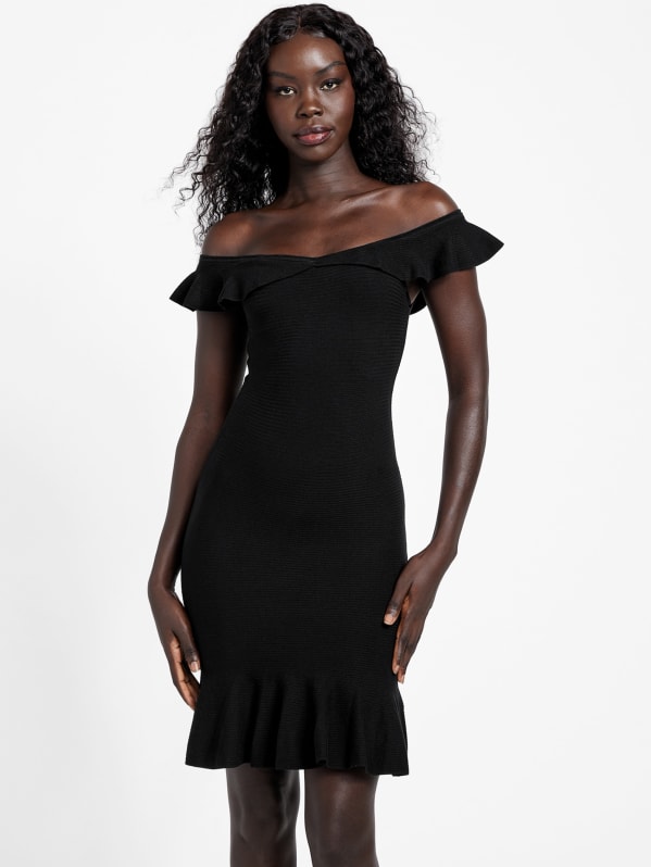 Guess black sweater clearance dress