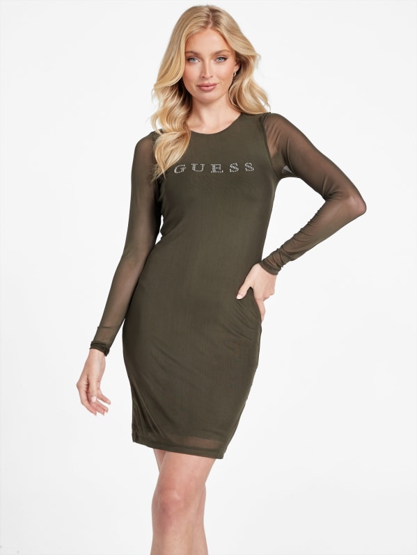 Factory Cielo Logo Mesh Dress Green M