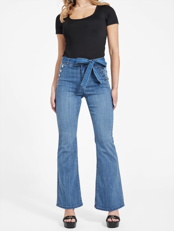 Jayde Cord Flare Jeans - Beluga / 24