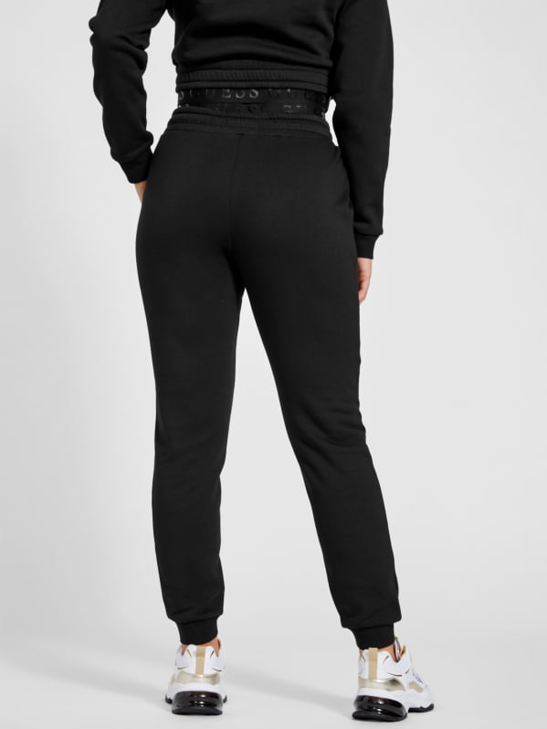 Black Track Pants High Rise Jogger