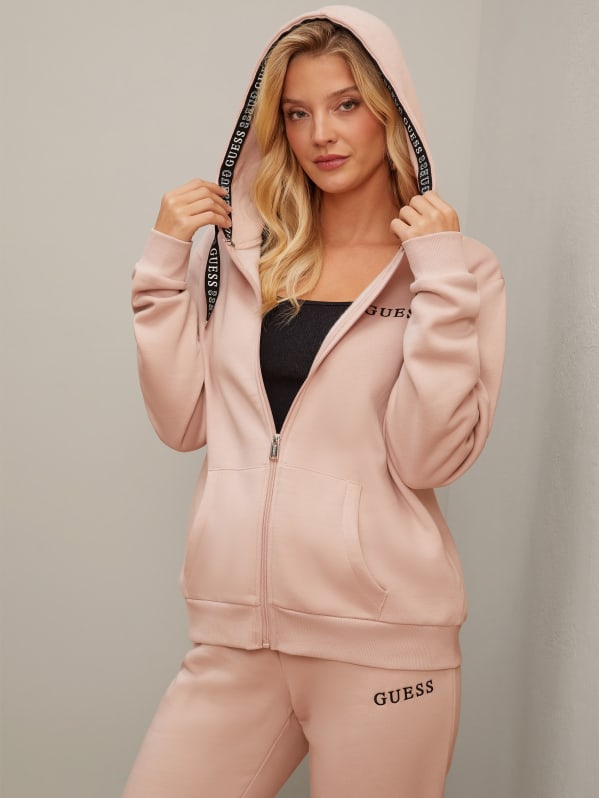 Factory Edra Logo Zip Hoodie Pink S